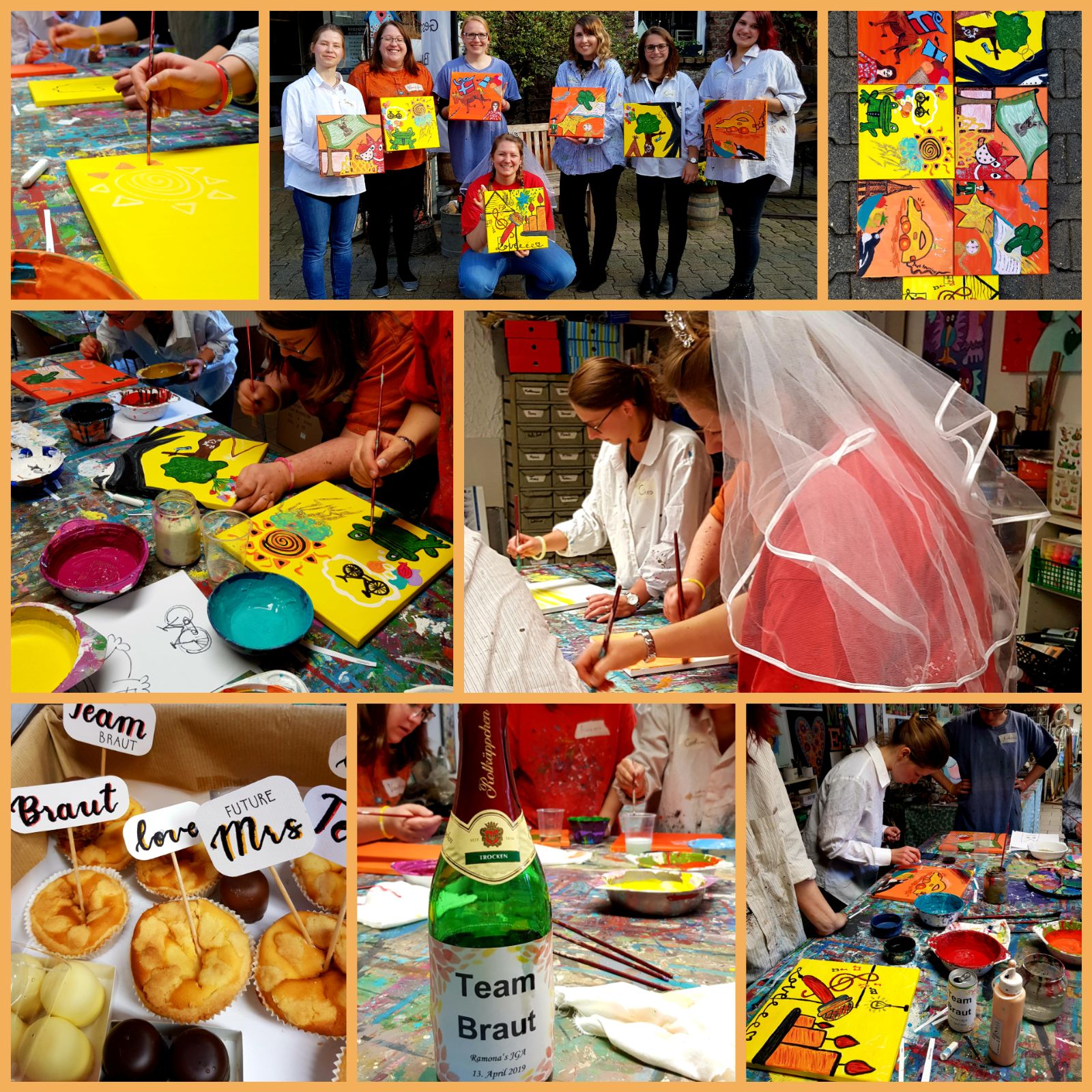 Kreativer Junggesellinnenabschied im Atelier — Foto