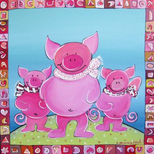 Kinderzimmerbild Schweinchen