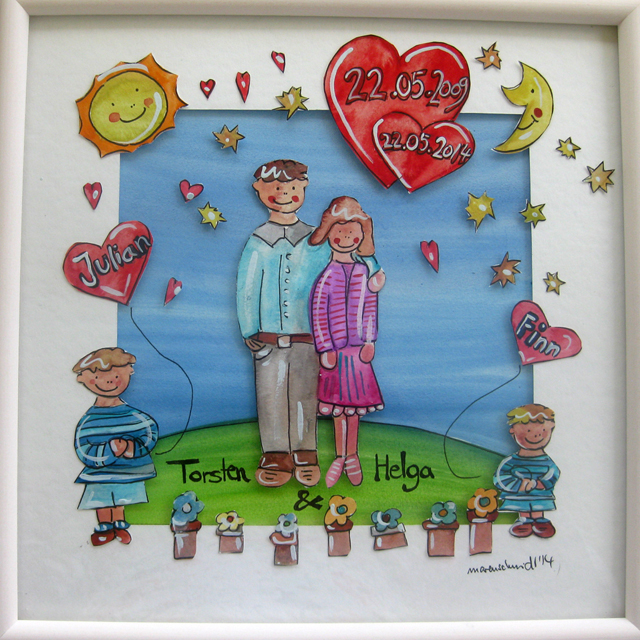 Bild zum Hochzeitstag 30 x 30 cm Maren Schmidt