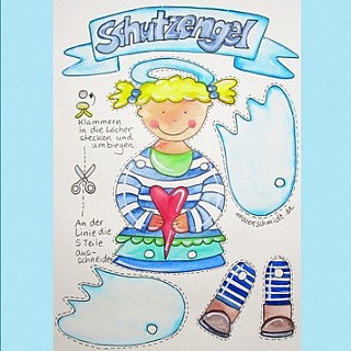 Februar 2015 Schutzengel Bastelbogen